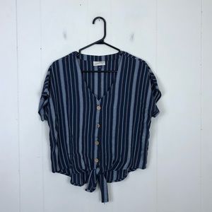 Universal Thread Front Tie‎ Button Down Crop Top Sz S